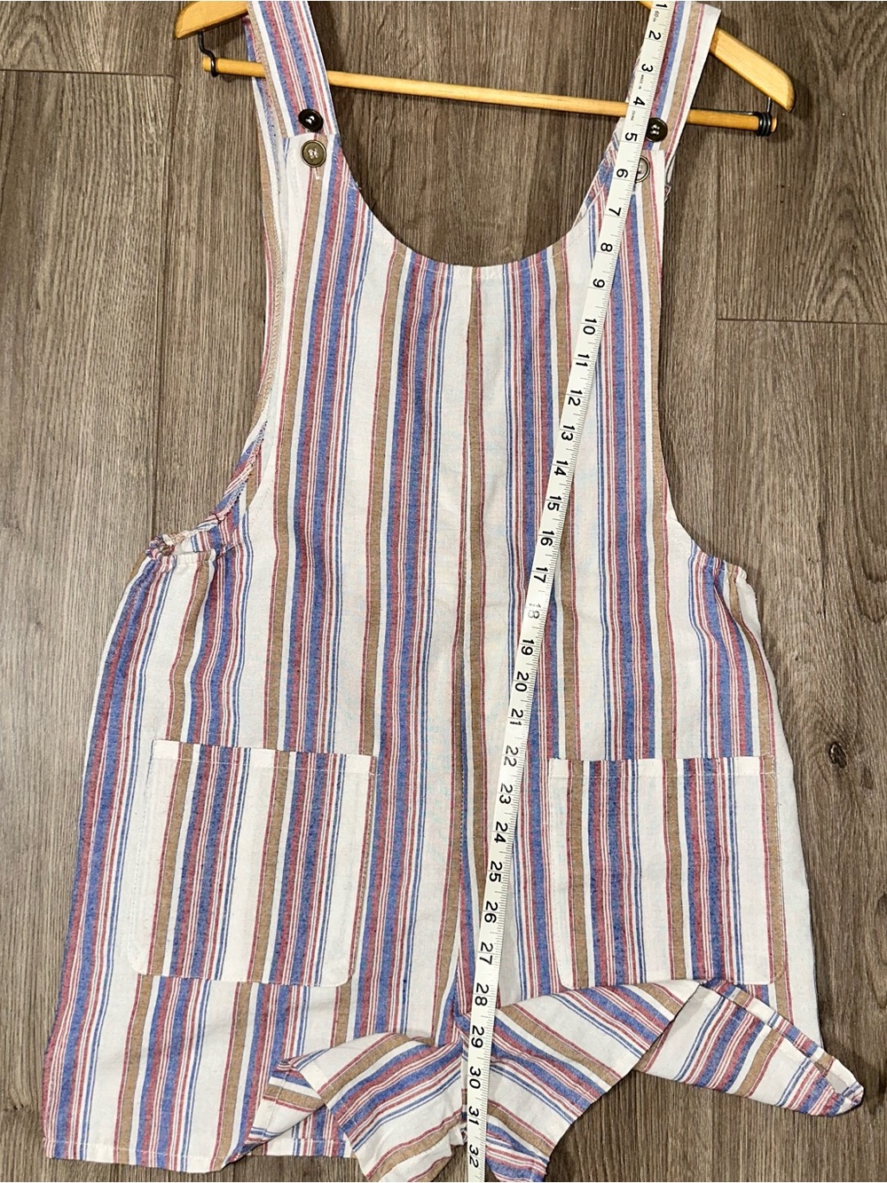 Shorts Jumpsuit Romper Red, Blue and White Striped Shorts Size Small - Picture 5 of 7